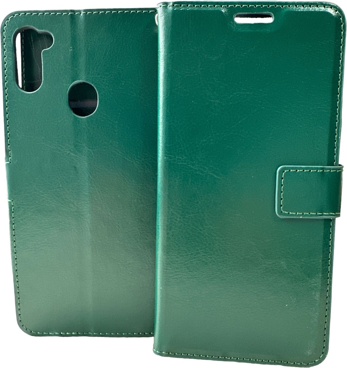 Bookcase Geschikt voor: Samsung Galaxy A11 - Groen - portemonee hoesje