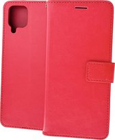 Bookcase Geschikt voor: Samsung Galaxy A12 - Rood - portemonnee hoesje
