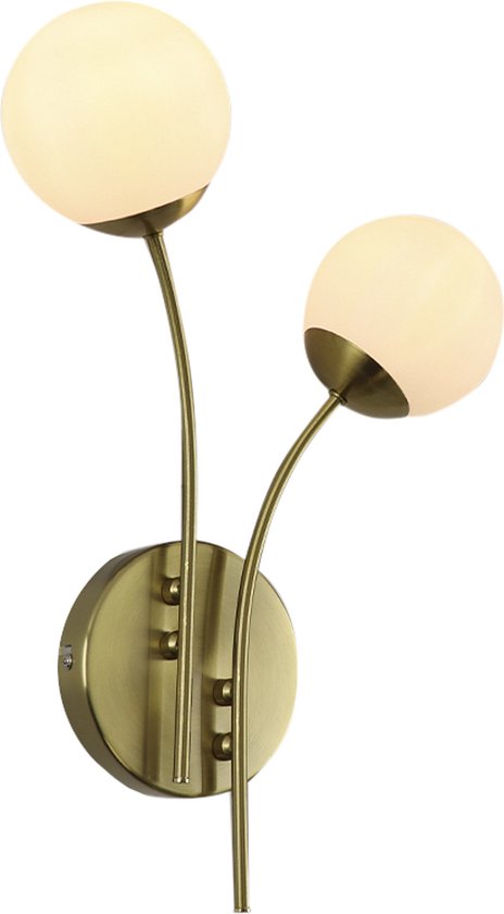 Olucia Stacy - Design Wandlamp - Aluminium/Glas - Messing;Wit