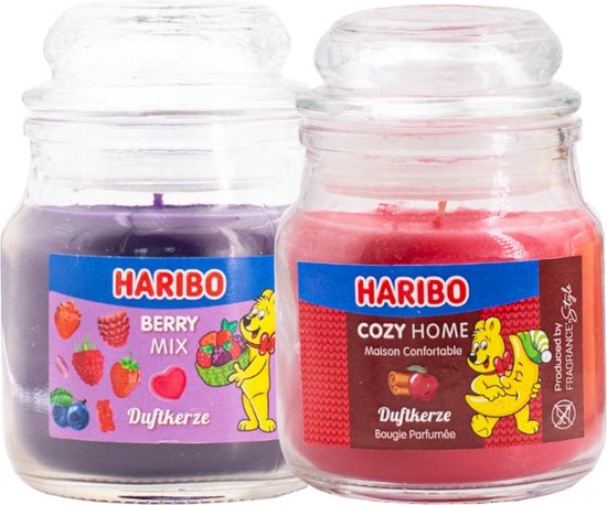 Haribo kaarsen 85gr set 2 - 1x klein Berry 1x klein cozyhome