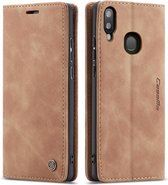 CaseMe Book Case - Geschikt voor Samsung Galaxy A40 Hoesje - Bruin