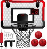 Set de panier de basket avec retour automatique du ballon - Hauteur réglable - Convient pour l'intérieur et l'extérieur - Jouet de sport avec ballon et support