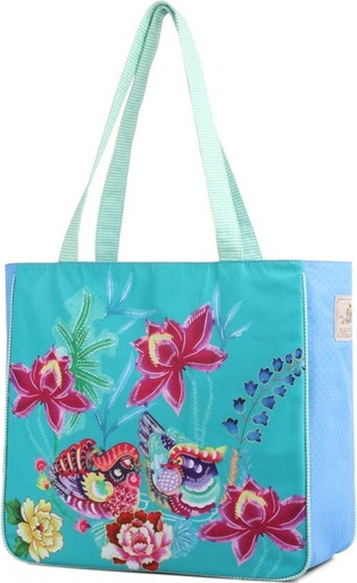 A Spark of Happiness | Shopper dames |Dames tas Turquoise bloemen print | Groen, gebloemd | Dames, vrouwen | HA2337