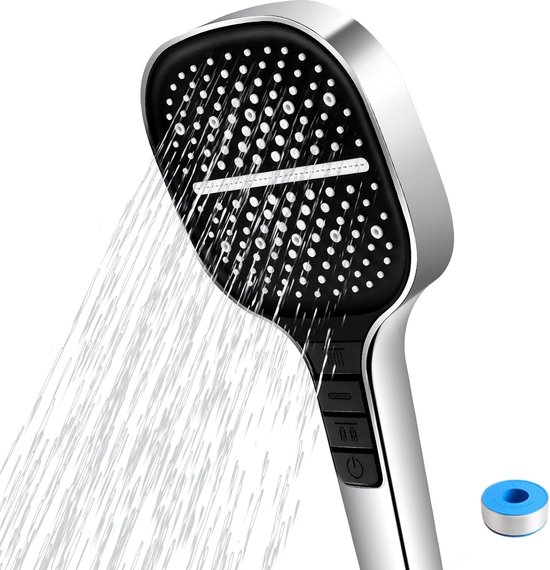 Douchekop, 8 straalsoorten, Douchekop, Waterbesparende douchekop