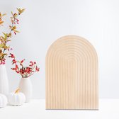 Decoratieve serveerplank hout, regenboog, houten plank, snijplank voor keuken, natuur, beukenhout, serveerplaat voor het serveren van levensmiddelen en voor decoratiebenodigdheden (32 x 23 x 2,2 cm)