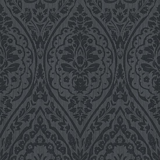 Barok behang Profhome 961959-GU textiel behang gestructureerd in barok stijl mat zwart grijs 5,33 m2