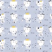 Kinderbehang Profhome 381311-GU vliesbehang licht gestructureerd met kinder patroon mat grijs wit zwart geel 5,33 m2