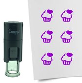 CombiCraft Stempel Cupcake 10mm rond - paarse inkt