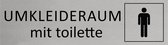 CombiCraft Aluminium Deurbordje "Umkleideraum Herren mit Toilette " 165x45mm met tape