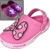 Minnie Mouse Disney Roze Crocs/Slippers voor Meisjes, Gloeiende Strik