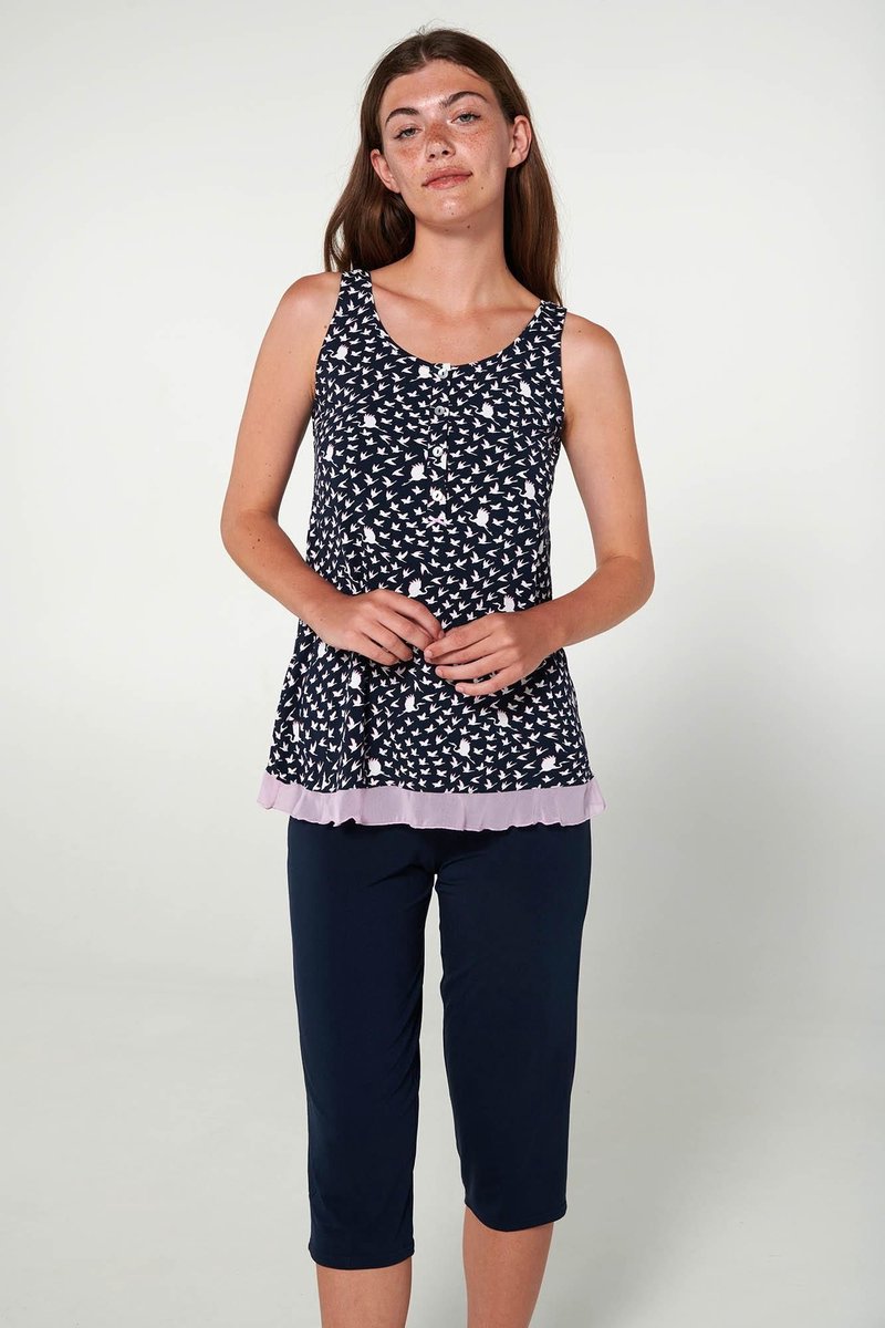 Vamp! Pyjama Dames Micromodal Zonder Mouwen 3/4 Broek Blue Moon 20112/421 44 / XXL