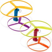 Skyrocopter - Vliegend speelgoed met 2 Launchers & 4 schijven voor kinderen vanaf 3 jaar en ouder (6-stuks) 10 Multi kleuren, Buitenspeelgoed