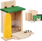 Kit de construction pour mangeoire à écureuils Relaxdays - bois - abreuvoir - maison à écureuils - avec coin salon