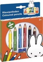 Nijntje kleurpotloden, dikke junior houten potloden - 6 kleuren inclusief slijper - kindveilig -Bambolino Toys