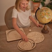 Stuka Puka - Multilayer Houten Montessori Puzzel: Planeet Aarde en opbouw uit Aardlagen (meerlagig) Nederlandstalig
