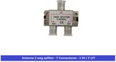 Antenne 2-weg splitter - F Connectoren - 1 IN / 2 UIT
