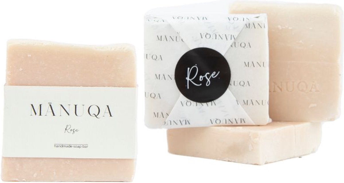 Goedkoopste Rose handgemaakte natuurlijke zeep bar (100 gram) - hydraterend, verzorgend en beschermend - met shea boter, kokosolie, olijfolie en castor olie