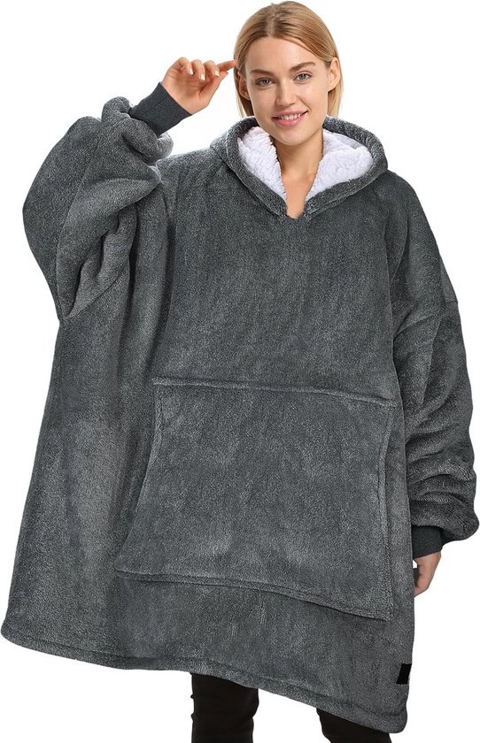 Oversized Hoodie Deken - Superzacht en Warm - Ideaal voor Ontspanning en Outdoor Activiteiten - Unisex - Aszwar