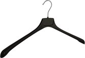 De Kledinghanger Gigant - 50 x Mantelhanger / kostuumhanger kunststof zwart met schouderverbreding, 50 cm