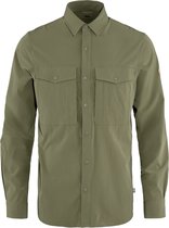 Fjallraven Abisko Trekking Shirt LS - Outdoorblouse - Heren - Lange Mouwen - Light Olive - Maat XL