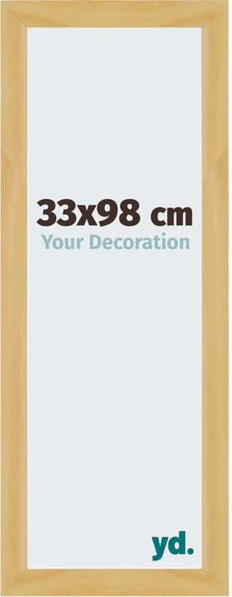 DR35 fotolijst 45x74 cm (zwart grenen), 35 mm breed MDF-houten frame op maat gemaakt incl. ontspiegelde anti-reflex acrylglas, stabiele achterwand en hangers