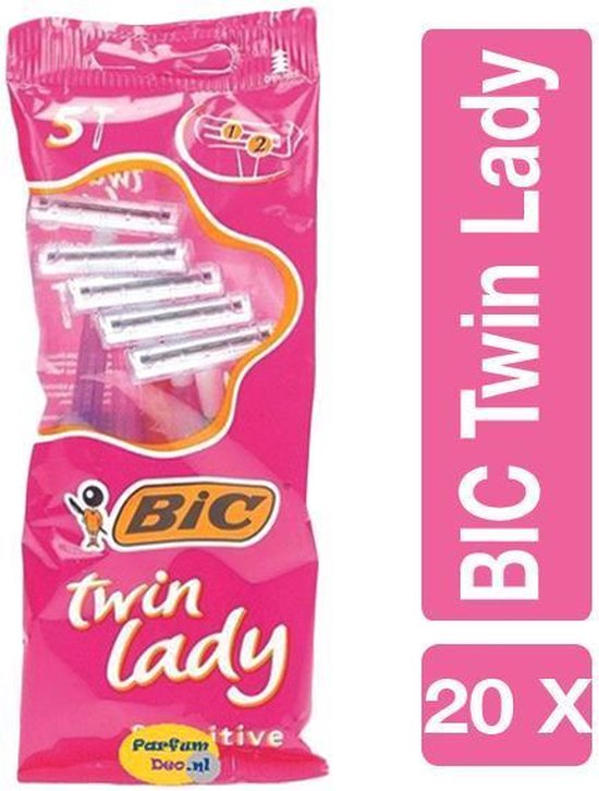 Bic Twin Lady - Wegwerpscheermesjes - 20 x 5 (100) stuks - Voordeelverpakking