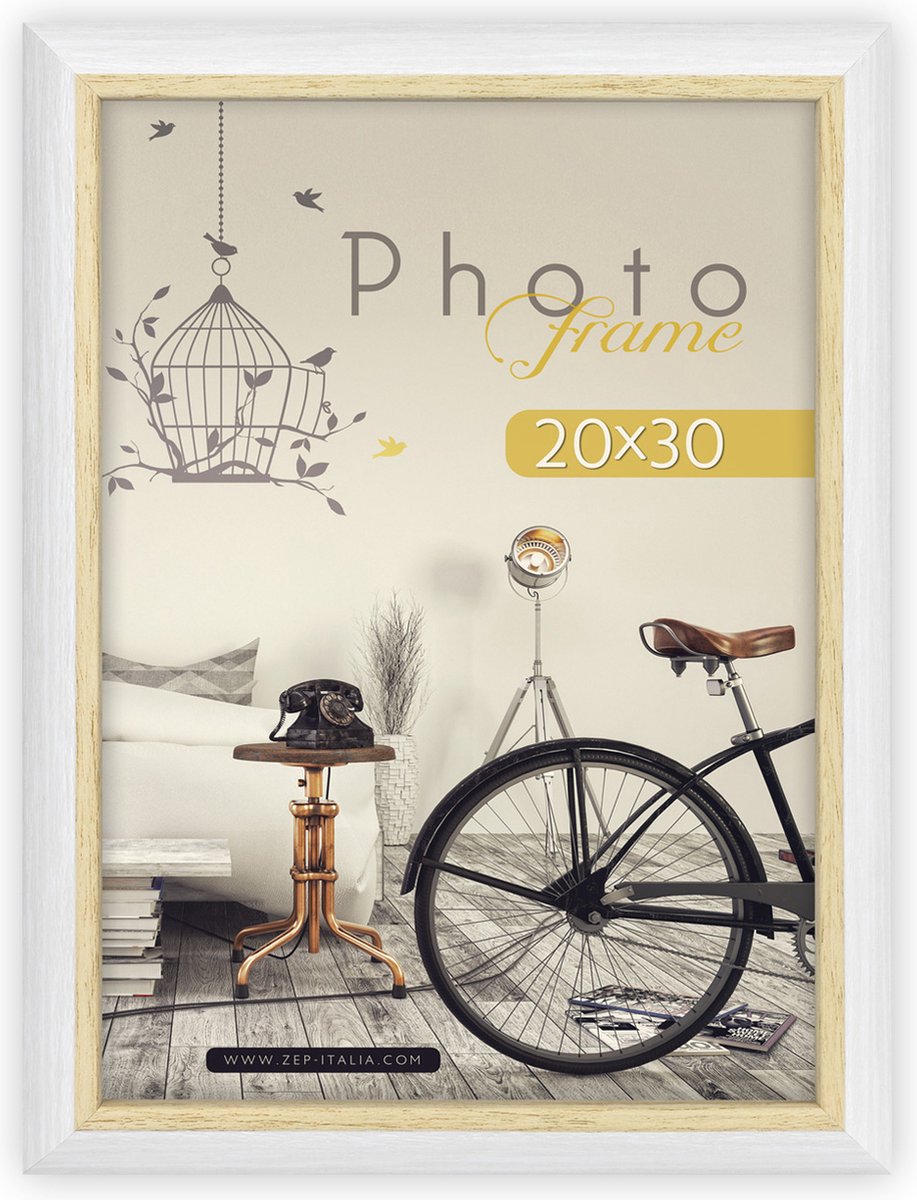 Zep Kunststof Fotolijst Corby Wit voor foto 13x18 - RL57W