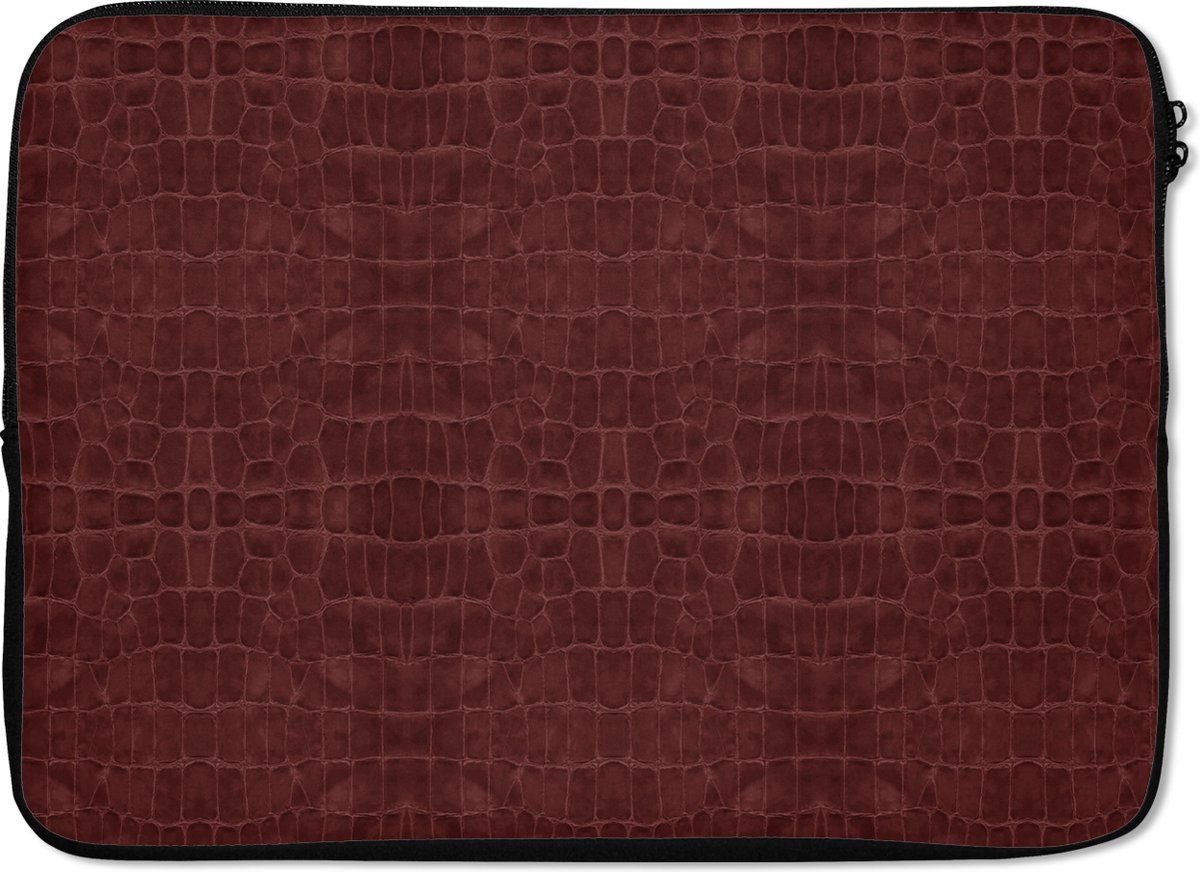 Laptophoes - Leer print - Rood - Keuken - Laptop - Laptopcase - 14 Inch - Laptop sleeve