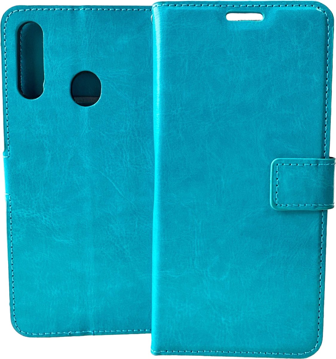 Bookcase Geschikt voor: Samsung Galaxy A20E - Turquoise - portemonnee hoesje