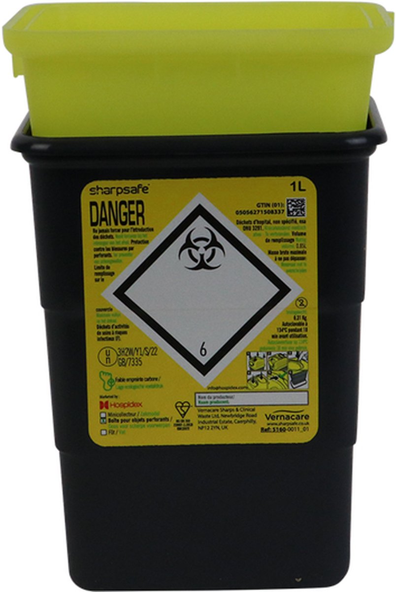 Goedkoopste Sharpsafe naaldcontainer 1L- 3 x 1 stuks voordeelverpakking