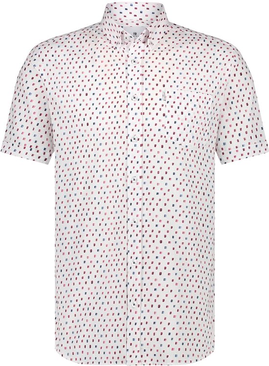 State of Art - Short Sleeve Overhemd Print Wit - Heren - Maat M - Regular-fit