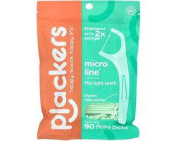 Plackers Micro Mint Dental Flossers – 90 Stuks – Flossticks met Frisse Mintsmaak