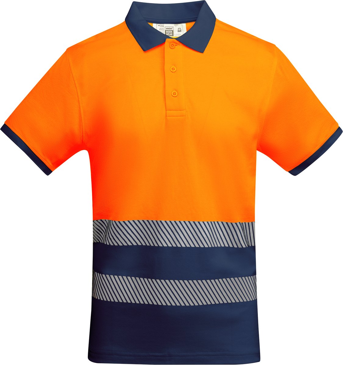 Roly Poloshirt Atrio Shortsleeve RY9318 - Navy Blue 55/Fluor Orange 223 - 3XL