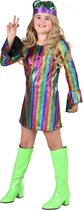 Magic By Freddy's - Jaren 80 & 90 Kostuum - Gestreepte Regenboog Dance Party - Meisje - Multicolor - Maat 152 - Carnavalskleding - Verkleedkleding