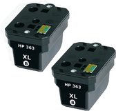 Inktcartridges Geschikt voor HP 363XL| 2x Zwart Geschikt voor HP Photosmart 3110 - 3210 - 3310 - C5180 - C6180 - C6280 - C7280 - C8180 - D7160 - D7463