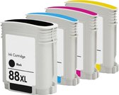 Inktcartridges Geschikt voor HP 88XL| Multipack van 4 stuks Geschikt voor HP OfficeJet Pro K5300 - K5400 - K550 - K8600 - L7400 - L7500 - L7480 - L7580 - L7590