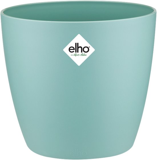 Elho Brussels Rond 18 - Bloempot voor Binnen - 100% Gerecycled Plastic - Ø 18.3 x H 16.8 cm - Mint