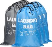 Waszakken Extra grote, robuuste trekkoord, wasbare vuile kledingorganizer voor reizen en kamperen