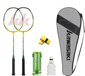 badmintonracket badmintonracket professioneel met 3 badmintonballen, 1 rackettas, 2 shuttles, voor training, sport