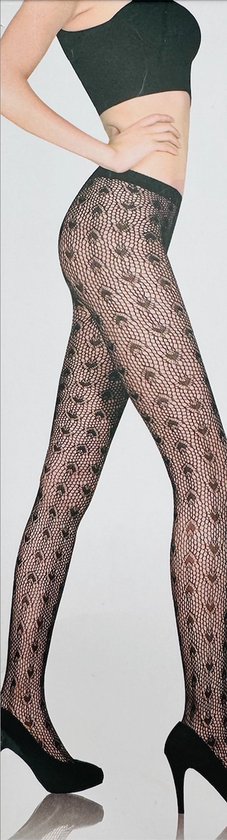Panty - Fishnet panty - Netpanty - Zwart - Milano - One size - Cabaret Panty