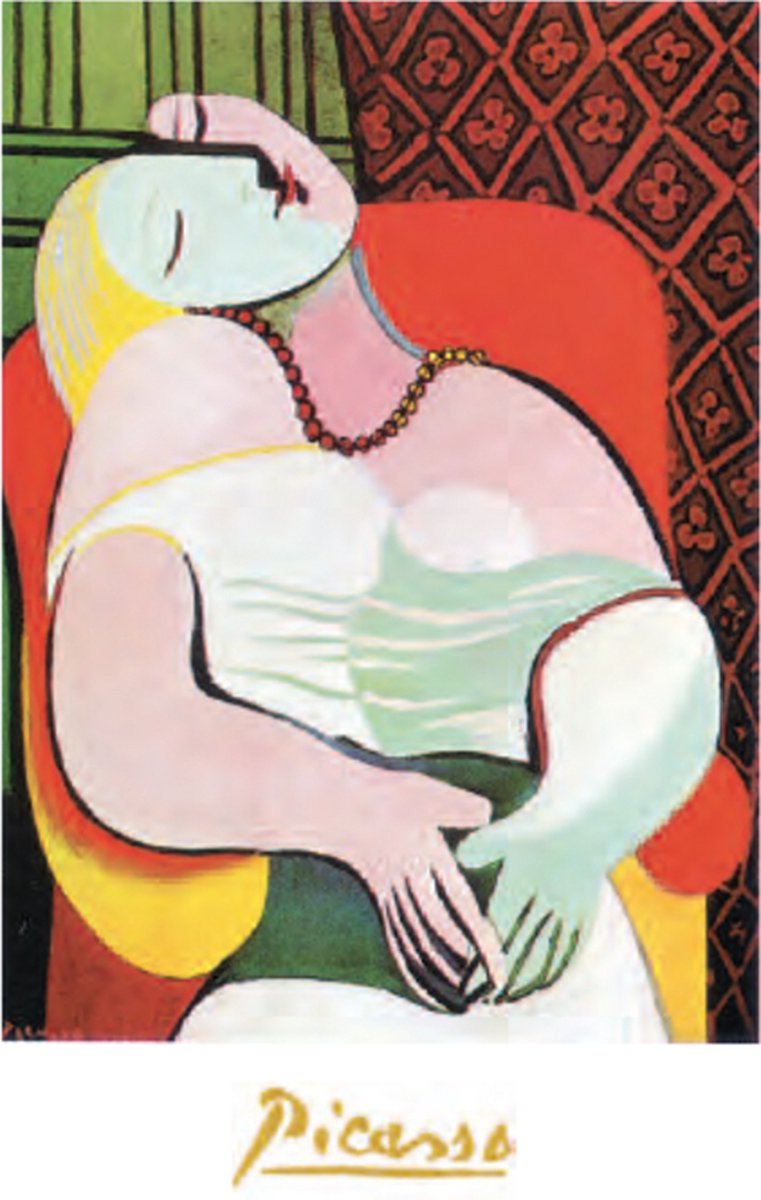 Catch Projecten Mini kunstposter - Pablo Picasso - De droom - 24x30 cm Multicolor