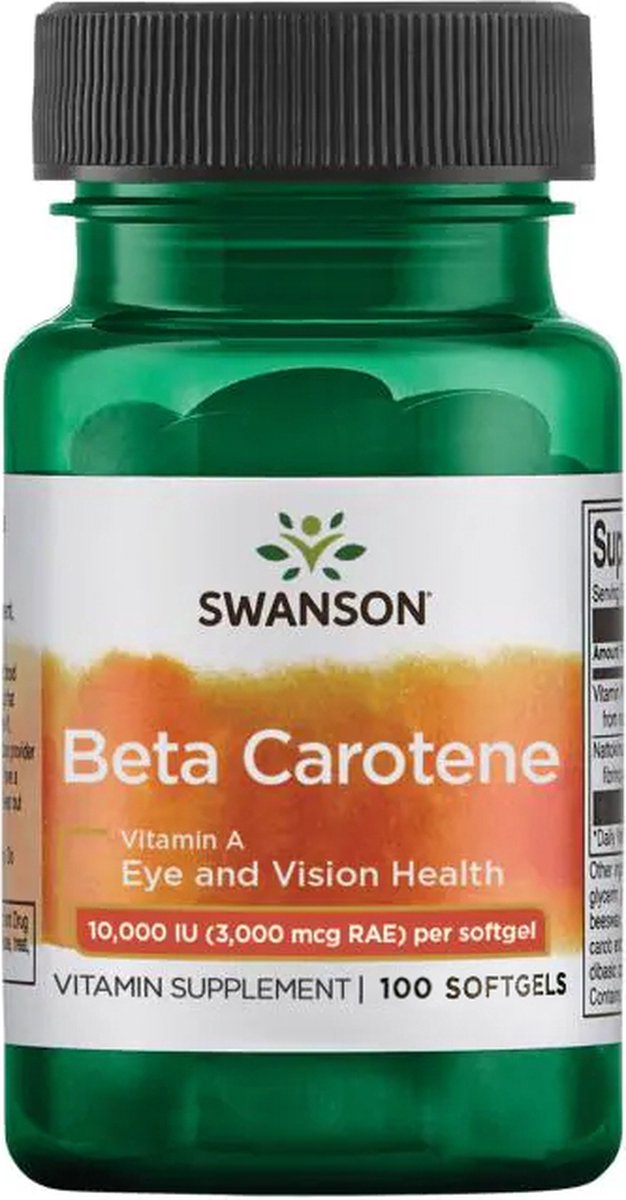 Vitaminen - Beta-Carotene - Vitamin A - 100 Capsules - Swanson -