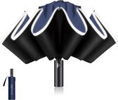 Omgekeerd Opvouwbare Paraplu | UPF 50+ 99% UV-Bescherming Reflecterende Veiligheidsstrip Stevig Winddicht Draagbaar Voor op Reis Automatisch umbrella