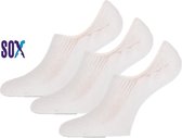 SOX Sneakersokken 3 PACK Kousenvoetjes Footies Perfect Fit no show met lichte badstof onderaan 37/42 Wit met voorgevormde hiel en silicone