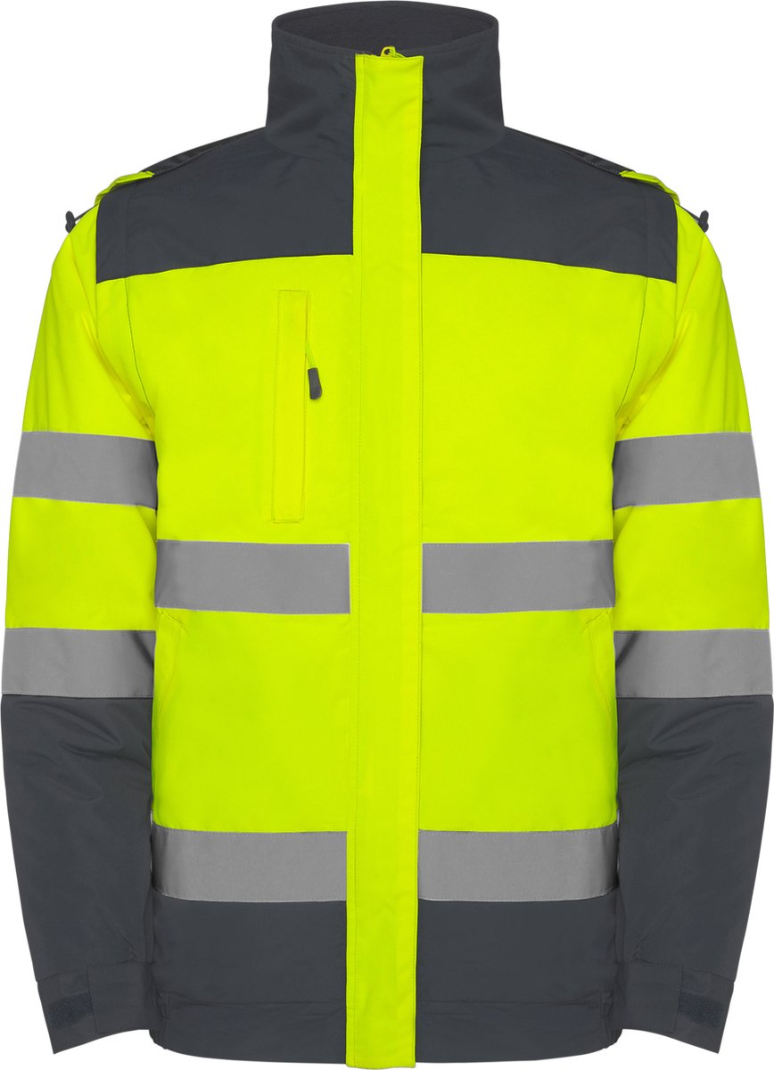 Roly Epsylon Parka RY9304 - Lead 23/Fluor Yellow 221 - S