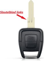 Autosleutel behuizing geschikt voor Opel sleutel 2 knoppen met linkse sleutelblad.