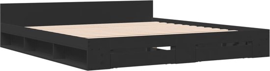 vidaXL-Bedframe-met-lades-bewerkt-hout-zwart-200x200-cm