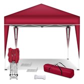 Tente de fête - Tentes de fête - Pavillon 3x3 - Pliable et facile à monter - Résistant aux intempéries - Toit étanche - Rouge