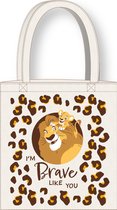 King Lion - sac fourre-tout en coton - sac à bandoulière - 40cm x 37cm