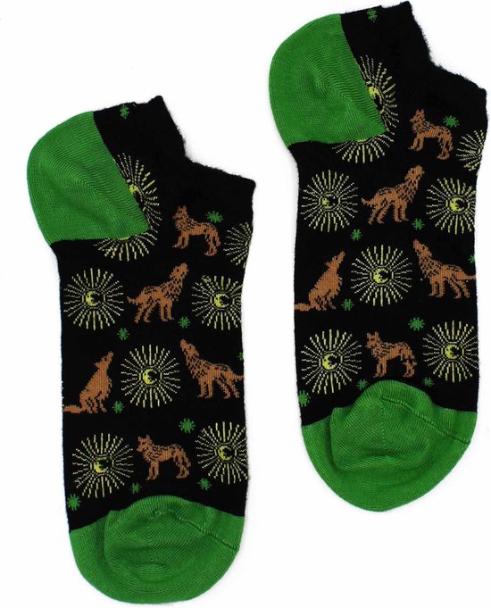 Hop Hare - Bamboe - Enkelsokken - Sneakersokken - Wolven - Vrolijke Sokken - Happy Socks - maat 41-46